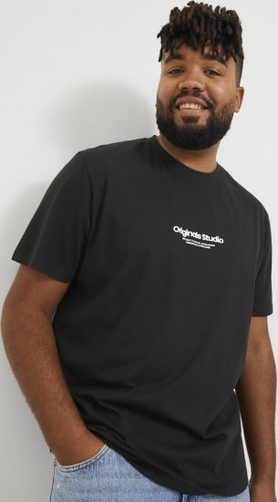 Jack & Jones ESTERBRO T-Shirt Black - T-shirts - T-shirts Homme Grande Taille