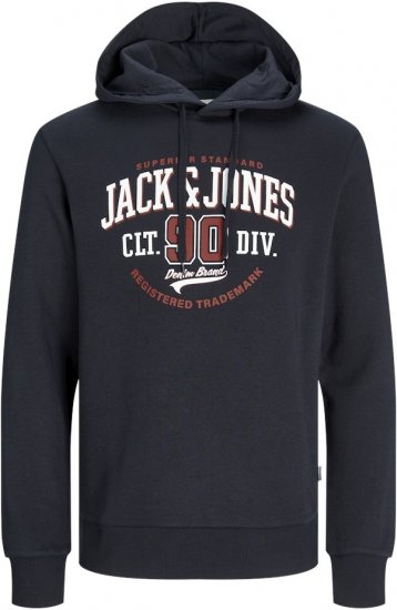 Jack & Jones 2 COL LOGO Hoodie Dark Navy - Sweatshirts & hoodies - Sweatshirts/Hoodies grande taille homme