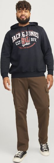 Jack & Jones 2 COL LOGO Hoodie Dark Navy - Sweatshirts & hoodies - Sweatshirts/Hoodies grande taille homme