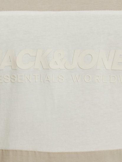 Jack & Jones LEGACY BLOCKING T-Shirt Beige - T-shirts - T-shirts Homme Grande Taille