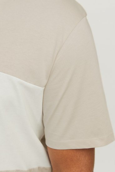 Jack & Jones LEGACY BLOCKING T-Shirt Beige - T-shirts - T-shirts Homme Grande Taille