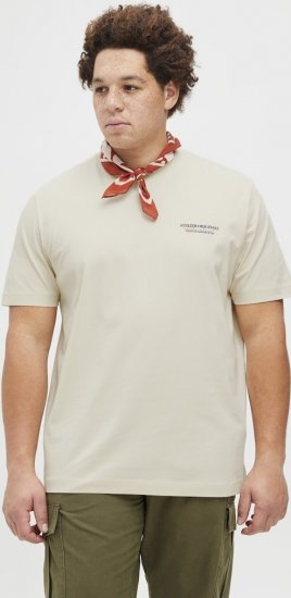 Jack & Jones Lington Crew Neck T-Shirt White - T-shirts - T-shirts Homme Grande Taille