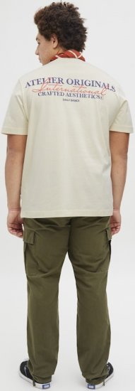 Jack & Jones Lington Crew Neck T-Shirt White - T-shirts - T-shirts Homme Grande Taille