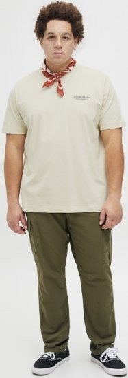 Jack & Jones Lington Crew Neck T-Shirt White - T-shirts - T-shirts Homme Grande Taille