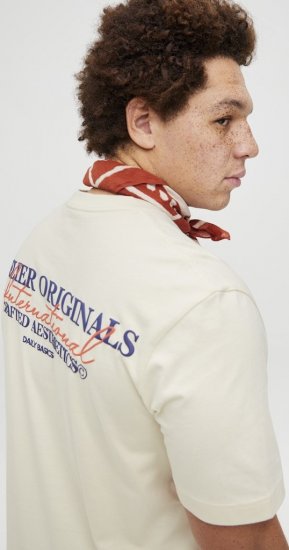 Jack & Jones Lington Crew Neck T-Shirt White - T-shirts - T-shirts Homme Grande Taille