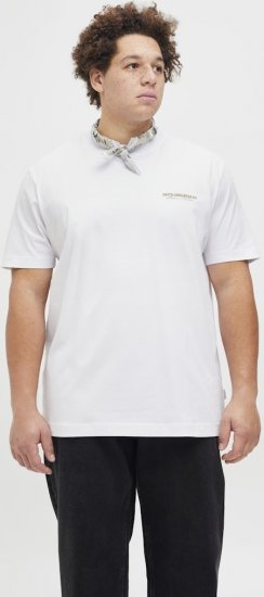 Jack & Jones Lington Crew Neck T-Shirt Bright White - T-shirts - T-shirts Homme Grande Taille