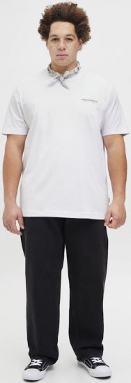 Jack & Jones Lington Crew Neck T-Shirt Bright White - T-shirts - T-shirts Homme Grande Taille