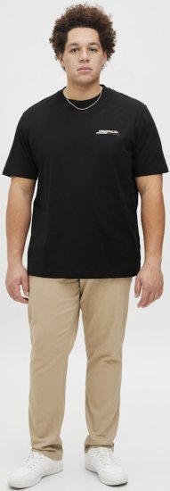 Jack & Jones Lington Crew Neck T-Shirt Black - T-shirts - T-shirts Homme Grande Taille