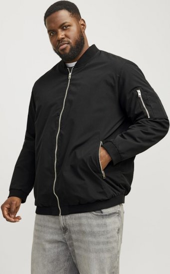 Jack & Jones RUSH Bomber Jacket Black - Vestes - Vestes homme grandes tailles