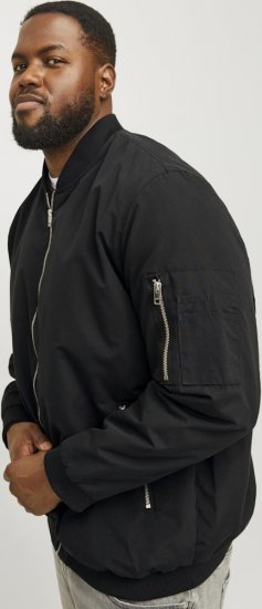 Jack & Jones RUSH Bomber Jacket Black - Vestes - Vestes homme grandes tailles