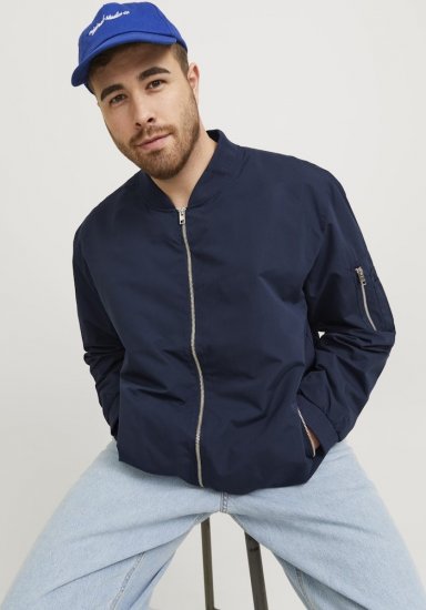 Jack & Jones RUSH Bomber Jacket Navy Blazer - Vestes - Vestes homme grandes tailles