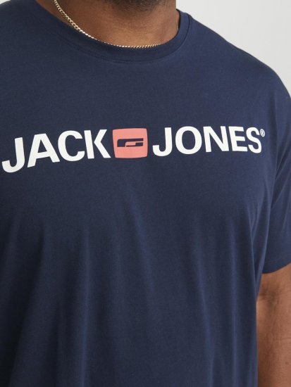Jack & Jones Corp Logo Crew Neck T-Shirt Navy Blazer - T-shirts - T-shirts Homme Grande Taille