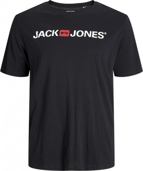 Jack & Jones Corp Logo Crew Neck T-Shirt Black - T-shirts - T-shirts Homme Grande Taille