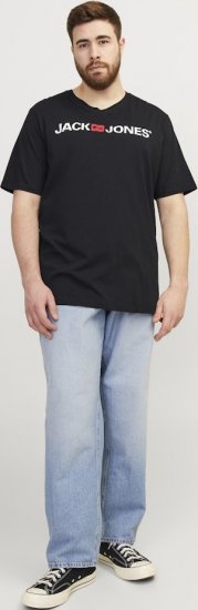 Jack & Jones Corp Logo Crew Neck T-Shirt Black - T-shirts - T-shirts Homme Grande Taille