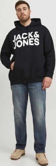 Jack & Jones CORP LOGO Large Print Hoodie Black - Sweatshirts & hoodies - Sweatshirts/Hoodies grande taille homme