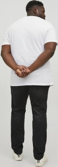 Jack & Jones CORP Logo T-Shirt White w Large Black Print - T-shirts - T-shirts Homme Grande Taille