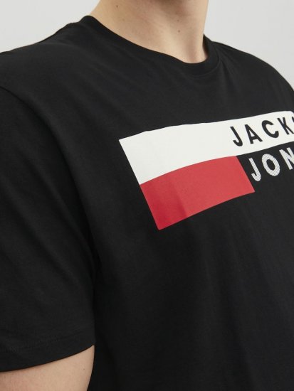 Jack & Jones CORP Logo T-Shirt Black/PLAY 4 - T-shirts - T-shirts Homme Grande Taille