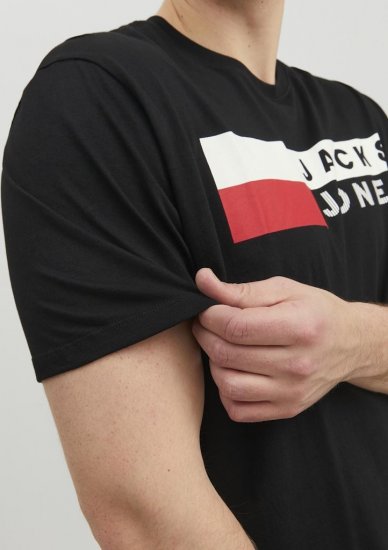 Jack & Jones CORP Logo T-Shirt Black/PLAY 4 - T-shirts - T-shirts Homme Grande Taille