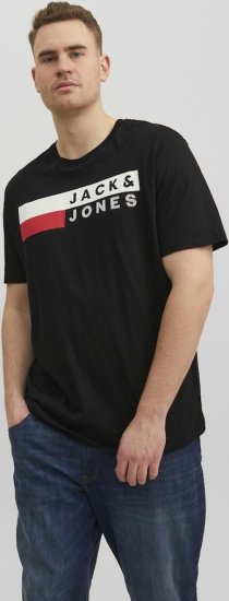Jack & Jones CORP Logo T-Shirt Black/PLAY 4 - T-shirts - T-shirts Homme Grande Taille