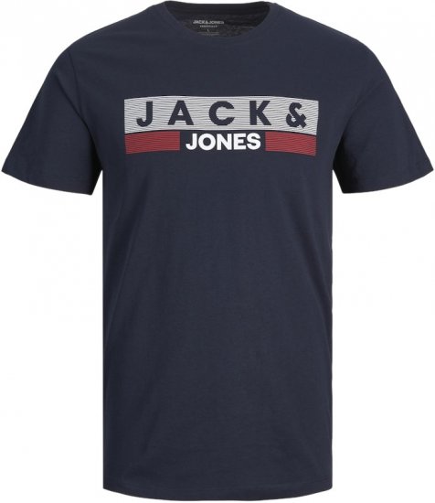 Jack & Jones CORP Logo T-Shirt Navy/PLAY 4 - T-shirts - T-shirts Homme Grande Taille