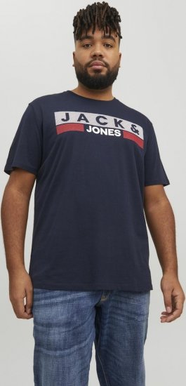 Jack & Jones CORP Logo T-Shirt Navy/PLAY 4 - T-shirts - T-shirts Homme Grande Taille