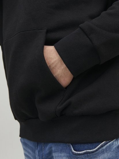 Jack & Jones CORP LOGO PLAY 4 Print Hoodie Black - Sweatshirts & hoodies - Sweatshirts/Hoodies grande taille homme