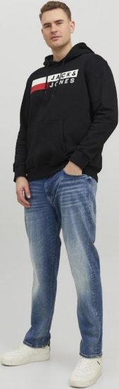 Jack & Jones CORP LOGO PLAY 4 Print Hoodie Black - Sweatshirts & hoodies - Sweatshirts/Hoodies grande taille homme