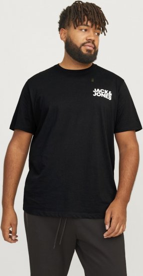 Jack & Jones CORP Logo T-Shirt Black - T-shirts - T-shirts Homme Grande Taille