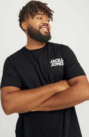 Jack & Jones CORP Logo T-Shirt Black - T-shirts - T-shirts Homme Grande Taille