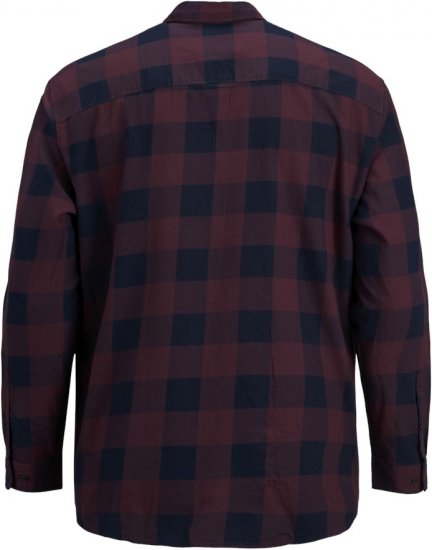 Jack & Jones Gingham L/S Shirt Dark Red - Chemises - Chemises Grandes Tailles Hommes