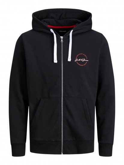 Jack & Jones JJSTAMP ZIP Hoodie Black - Sweatshirts & hoodies - Sweatshirts/Hoodies grande taille homme