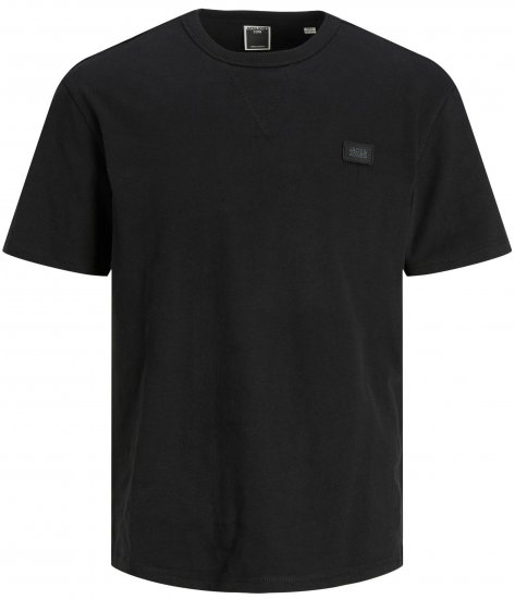 Jack & Jones JCOCLASSIC WAFFLE BADGE TEE Black - T-shirts - T-shirts Homme Grande Taille