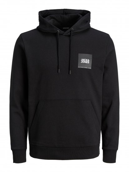 Jack & Jones JJLOCK SWEAT HOOD Black - Sweatshirts & hoodies - Sweatshirts/Hoodies grande taille homme