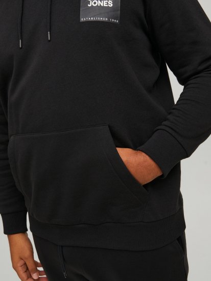 Jack & Jones JJLOCK SWEAT HOOD Black - Sweatshirts & hoodies - Sweatshirts/Hoodies grande taille homme