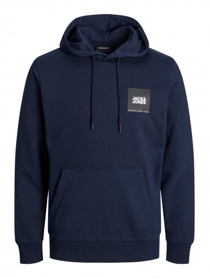 Jack & Jones JJLOCK SWEAT HOOD Navy - Sweatshirts & hoodies - Sweatshirts/Hoodies grande taille homme
