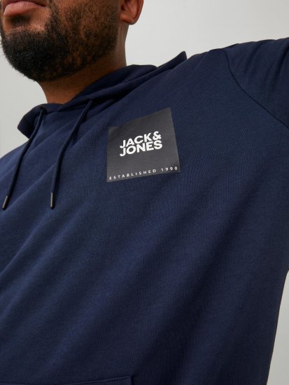 Jack & Jones JJLOCK SWEAT HOOD Navy - Sweatshirts & hoodies - Sweatshirts/Hoodies grande taille homme