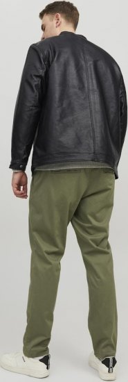 Jack & Jones Rocky Urban Rider Leather Jacket Black - Vestes - Vestes homme grandes tailles
