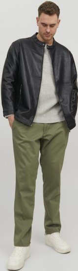 Jack & Jones Rocky Urban Rider Leather Jacket Black - Vestes - Vestes homme grandes tailles