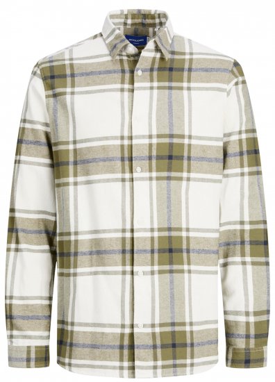 Jack & Jones JORJOSHUA Checked Shirt Dusty Olive - Chemises - Chemises Grandes Tailles Hommes