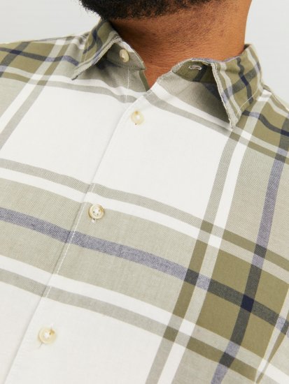 Jack & Jones JORJOSHUA Checked Shirt Dusty Olive - Chemises - Chemises Grandes Tailles Hommes