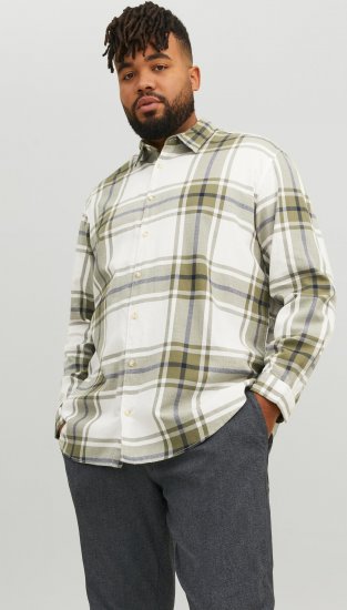 Jack & Jones JORJOSHUA Checked Shirt Dusty Olive - Chemises - Chemises Grandes Tailles Hommes
