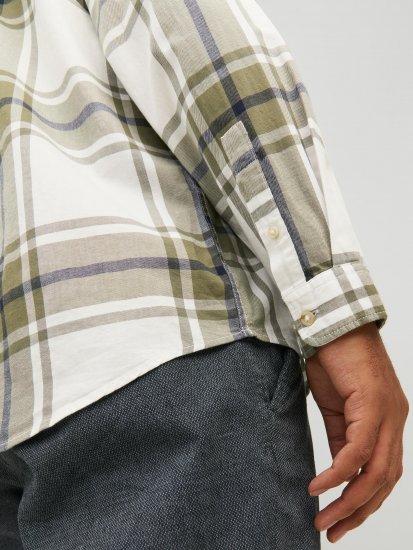 Jack & Jones JORJOSHUA Checked Shirt Dusty Olive - Chemises - Chemises Grandes Tailles Hommes
