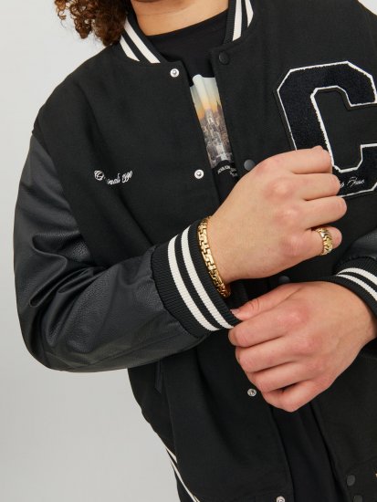 Jack & Jones JORCOLLEGE Bomber Jacket Black - Vestes - Vestes homme grandes tailles
