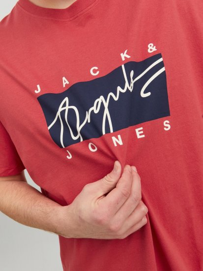 Jack & Jones JORJOSHUA T-shirt Red - T-shirts - T-shirts Homme Grande Taille