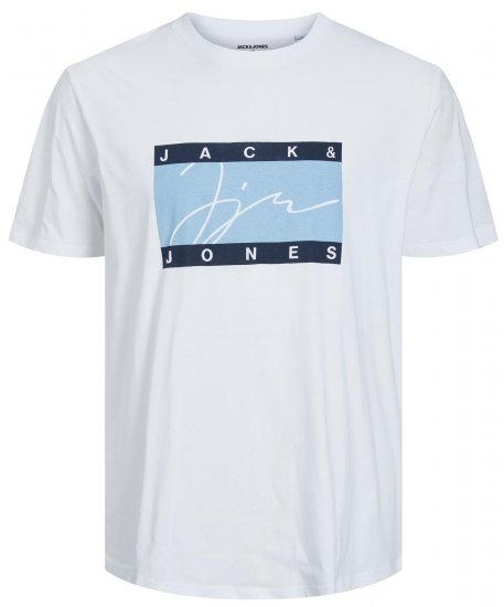 Jack & Jones JORJOSHUA T-shirt Bright White - T-shirts - T-shirts Homme Grande Taille