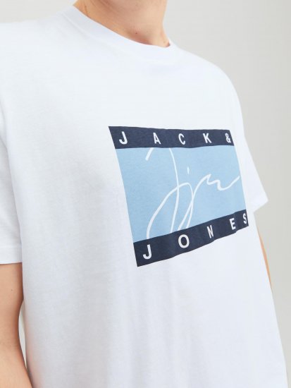 Jack & Jones JORJOSHUA T-shirt Bright White - T-shirts - T-shirts Homme Grande Taille