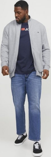 Jack & Jones PAULOS Turtleneck Zip Sweatshirt Light Grey Melange - Sweatshirts & hoodies - Sweatshirts/Hoodies grande taille homme