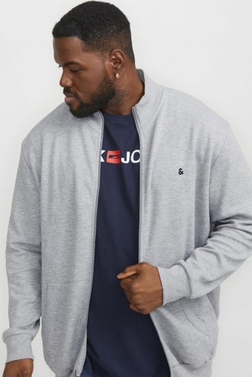 Jack & Jones PAULOS Turtleneck Zip Sweatshirt Light Grey Melange - Sweatshirts & hoodies - Sweatshirts/Hoodies grande taille homme