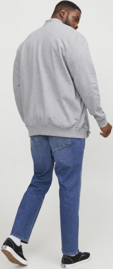 Jack & Jones PAULOS Turtleneck Zip Sweatshirt Light Grey Melange - Sweatshirts & hoodies - Sweatshirts/Hoodies grande taille homme