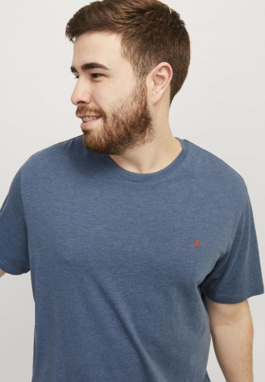 Jack & Jones PAULOS T-Shirt Denim Blue - T-shirts - T-shirts Homme Grande Taille